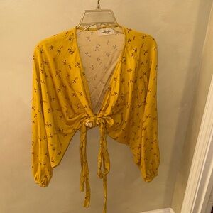 Audrey 3+1 Yellow Floral Top